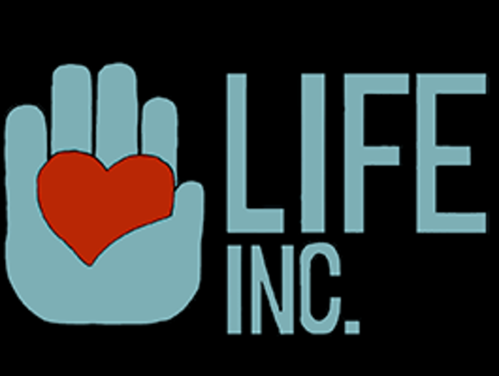 The Life Inc. logo — a hand holding a heart